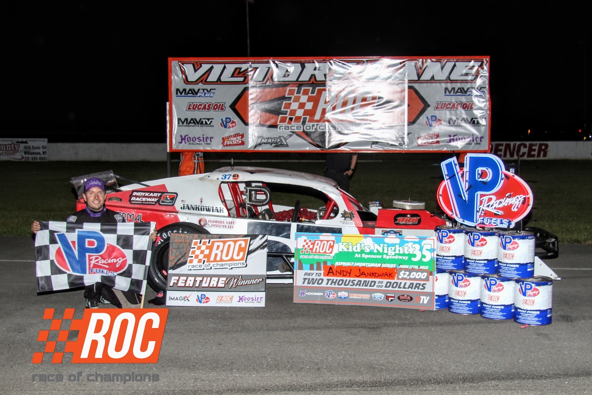 Andy Jankowiak Scores Race of Champions Sportsman Modified Series Win  at Spencer Speedway