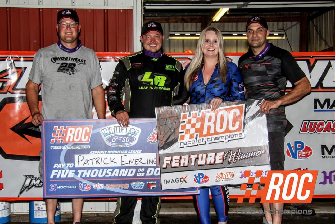 PATRICK EMERLING RUNS TO RACE OF CHAMPIONS MODIFIED SERIES WIN  IN $5,000-TO-WIN AT SPENCER SPEEDWAY (NY)