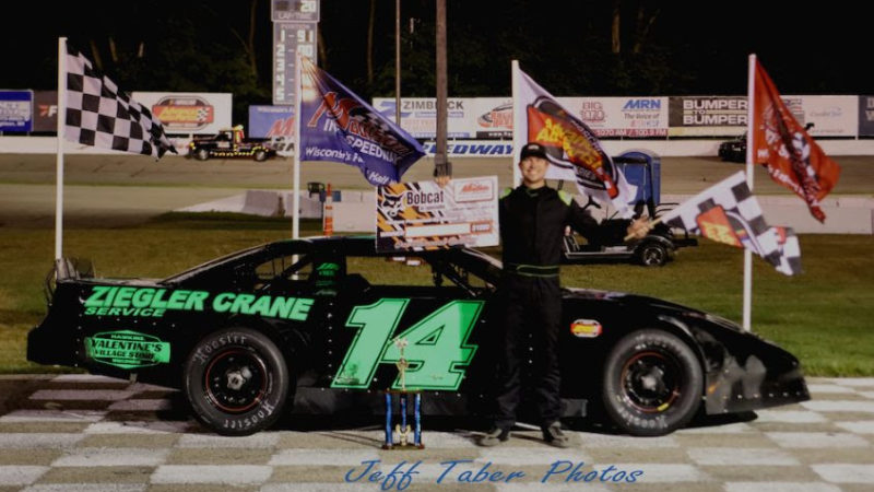 Zack Riddle Holds Off Ryan Goldade for Late Model Win at Madison (WI)