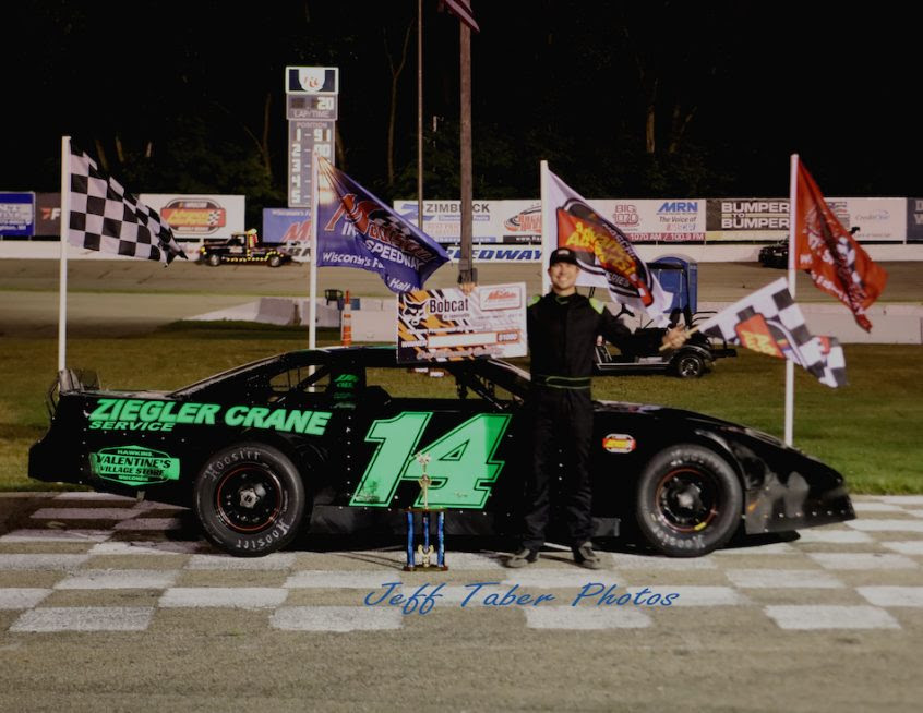 Zack Riddle Holds Off Ryan Goldade for Late Model Win at Madison (WI)